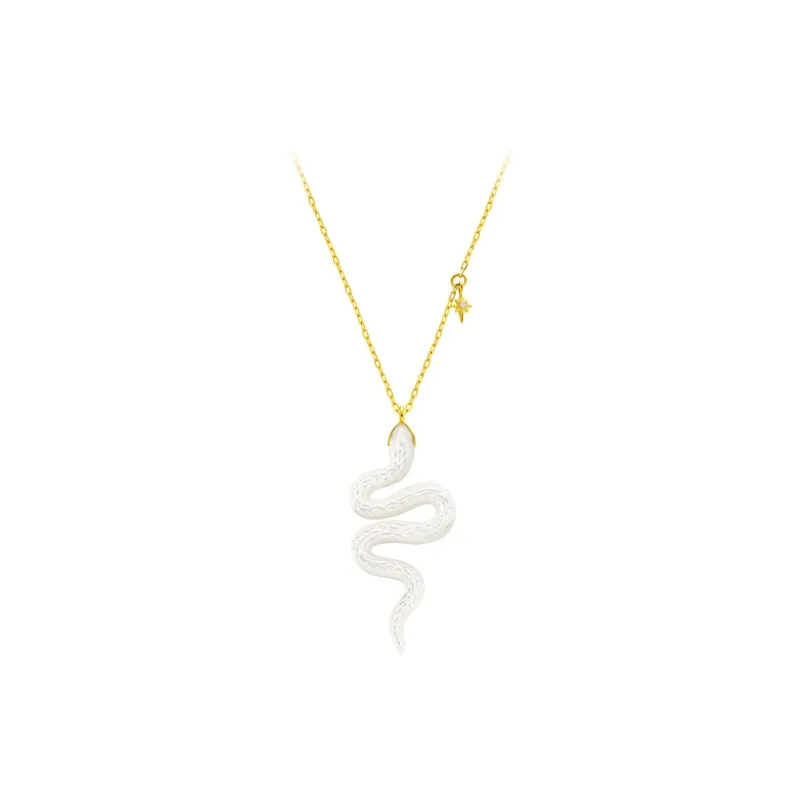 CHOW TAI FOOK White Shell Good Luck Necklace Women's-0