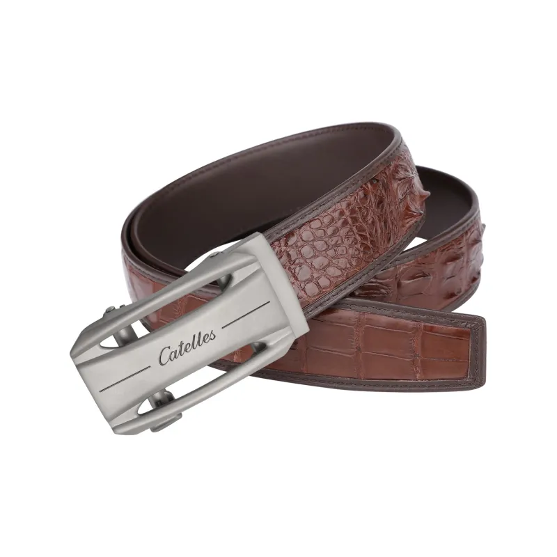 CATELLES Crocodile Leather Leather Belts Men's 3.5cm-8