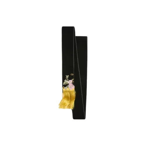 Valentino Floral Embellished Fringed Edge Scarf