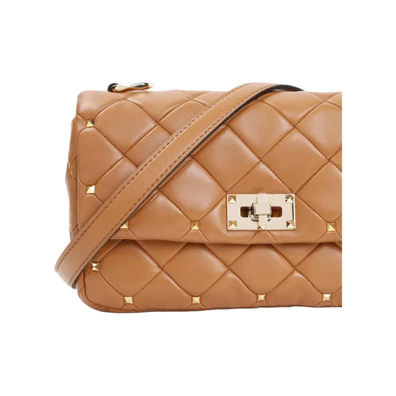 Valentino Lambskin Crossbody Bag, Shoulder Bag Women's Almond Beige-2