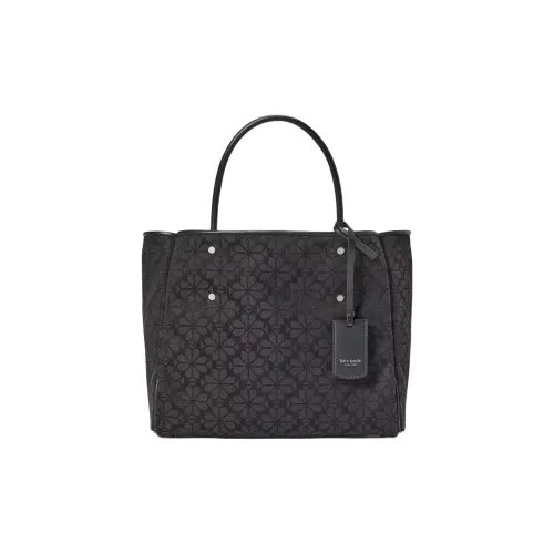 Kate Spade Flower Jacquard Tote Bag Shopping Bag Shoulder Bag Crossbody Bag Handbag Medium Size Women's Black