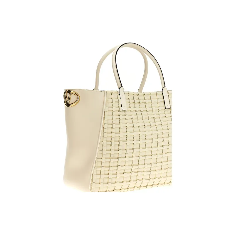 Valentino GARAVANI Lambskin Tote Bag Shopping Bag Handbag Women's White-2
