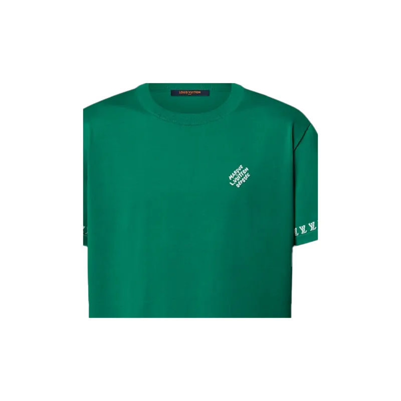 LOUIS VUITTON 1AHECG Signature Short Sleeved Cotton Crewneck-5