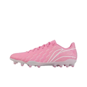 LiNing MG Rubber Short Studs Artificial Ground Cushioning Anti Slip And Wear Resistant Soccer Shoes Men's Pink