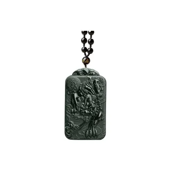 Artisan Lock Heart Jade Hetian Jade Necklaces Green Jade Unisex