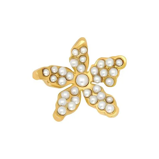 Oscar De La Renta Pavé Pearl Flower Earrings-1