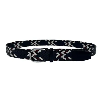 Tommy Hilfiger Leather Leather Belts Men's Black White  
