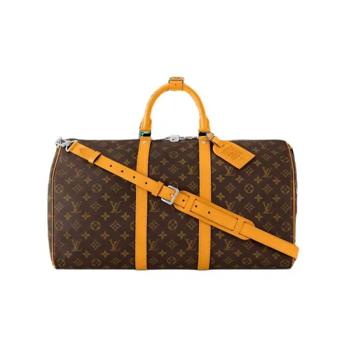LOUIS VUITTON Keepall Monogram Macassar Coated Canvas Monkey Bag Handbag Shoulder Bag Crossbody Bag Travel Bag Men's