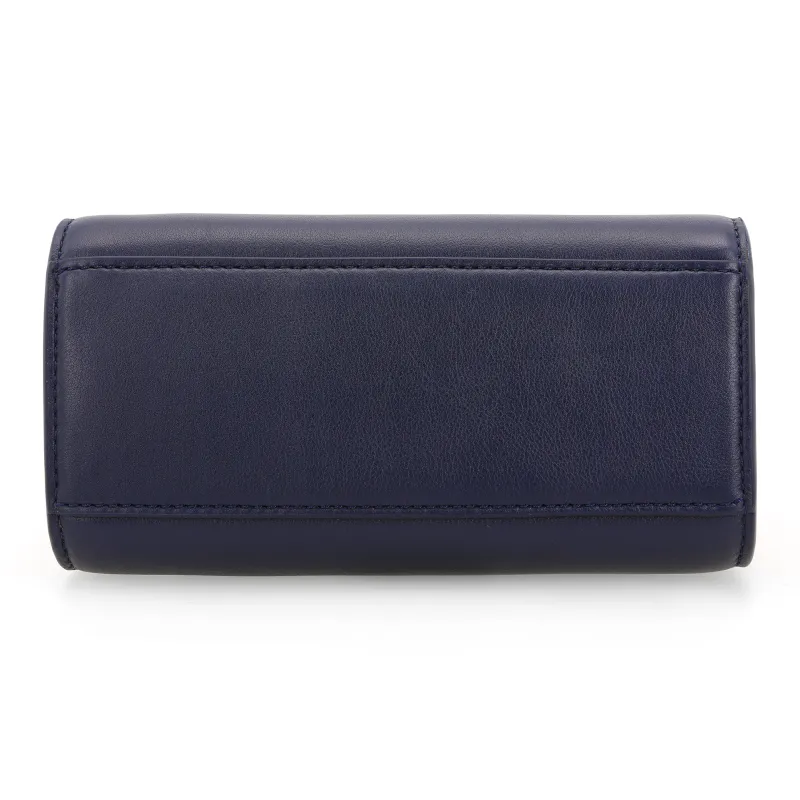 TORY BURCH Lee Radziwill Cow Leather One Shoulder Handbags Mini Women's Marine Blue-3