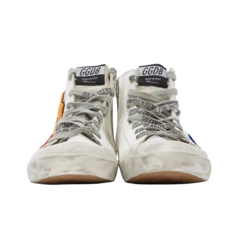 Golden Goose High Top Skateboard Shoes Men's White-3