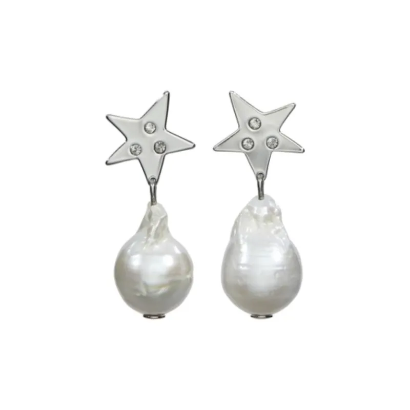TORY BURCH Crystal Earrings Women's Silver-0
