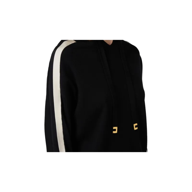 Elisabetta Franchi Logo Banded Hooded Sweatshirt-5