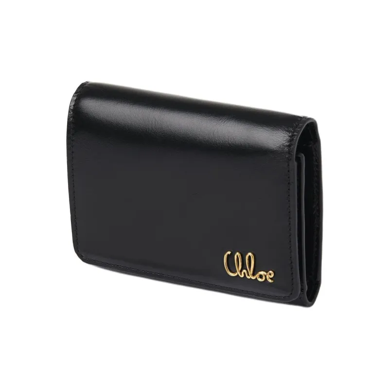 Chloe Calfskin Wallet Trumpets Women's Black-1