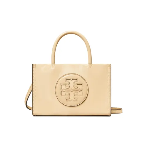 TORY BURCH Ella Patent Leather Tote Bag, Shopping Bag, Shoulder Bag, Crossbody Bag, Handbag Mini Women's Yellow