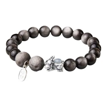 Moonstone Edge Obsidian Bracelets Unisex