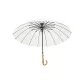 16-Rib Straight Shaft Umbrella Bamboo White