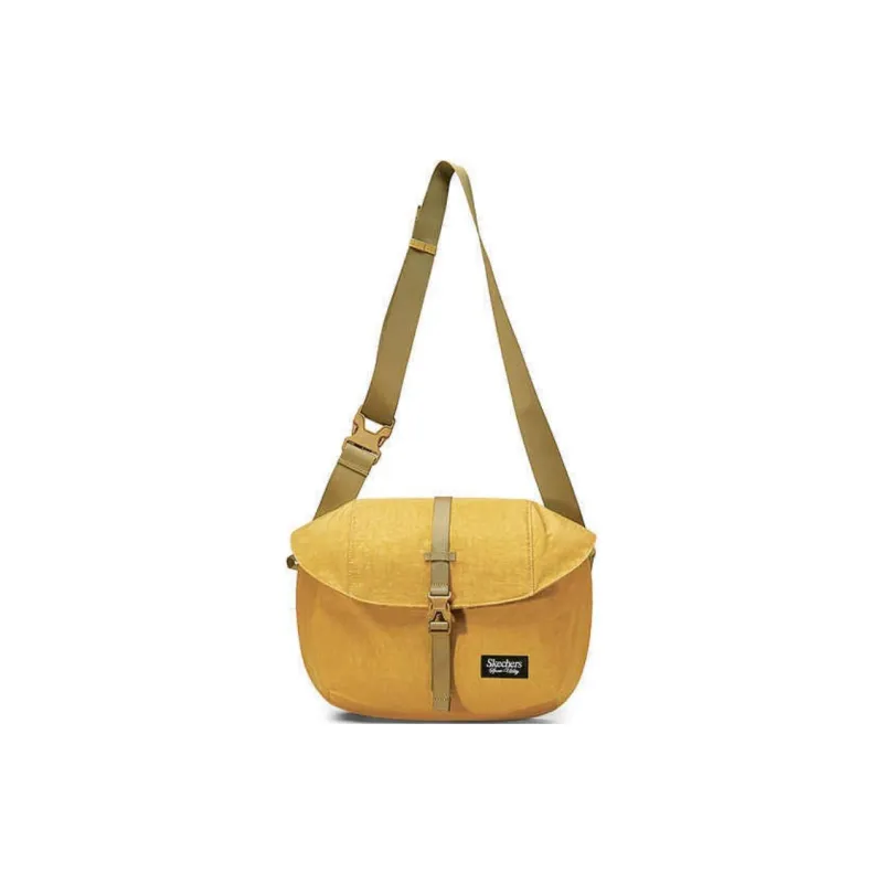 Skechers Fabric Shoulder Bag, Crossbody Bag Unisex Gold-0