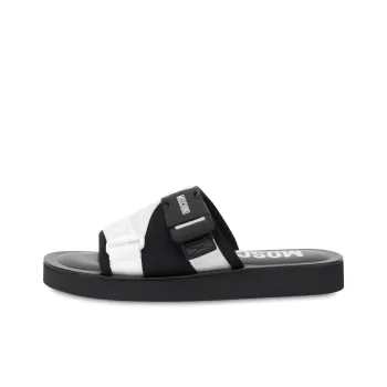 MOSCHINO Rubber Sole Odor-Resistant Slide Slippers Women's Black