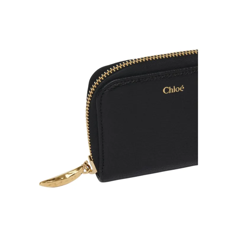 Chloe Grained Calfskin Coin Purse Women's Black-4