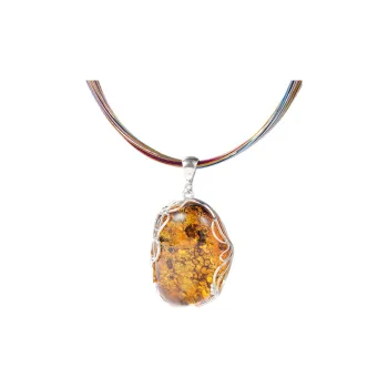 S&A S925 Silver With Amber Necklaces Women's
