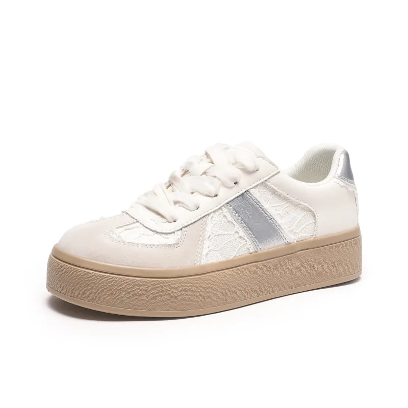 Hotwind Cream Lace Series Anti-Slip Wear-Resistant Low-Top Casual Shoes Women's-1