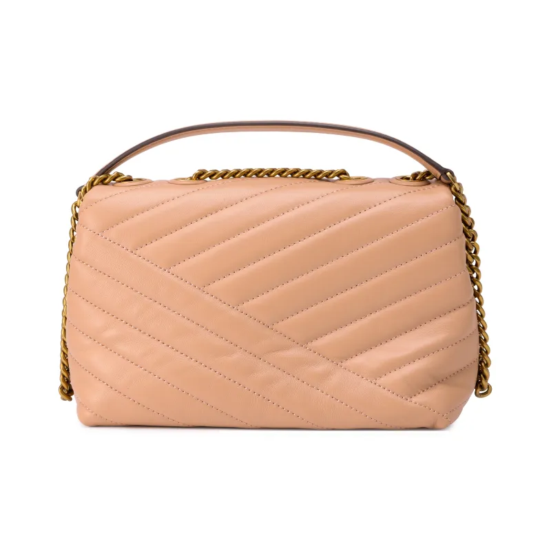 TORY BURCH Kira Leather Leather Crossbody Bag Shoulder Bag Regular Women's Pink Brown-2