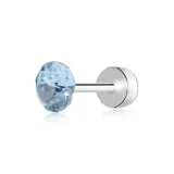 Huazi Stud Earrings 4mm-Blue