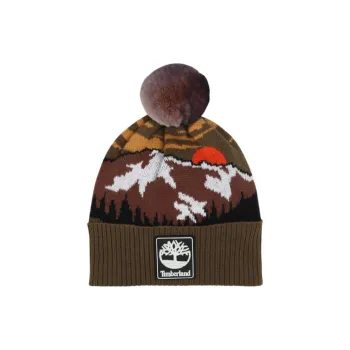 Timberland Knitted Fabric Cotton Wool Beanies Kids' Umber