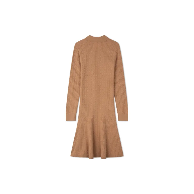 Tommy Hilfiger Long Sleeved Dress Women's Khaki-1