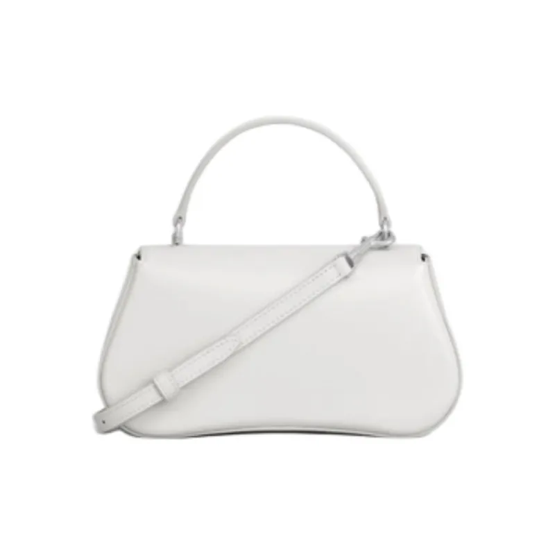 CELINE Shiny Cow Leather Shoulder Bag Crossbody Bag Handbag Women's White-2