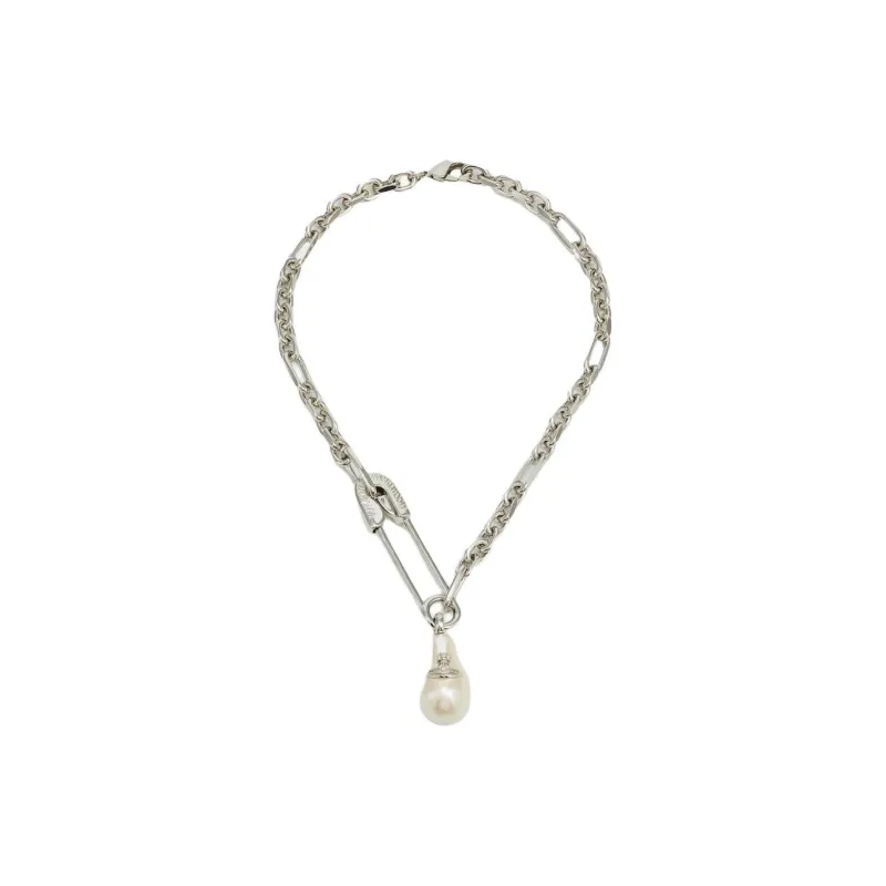 Vivienne Westwood Platinum Silver Necklaces Unisex Silver-1