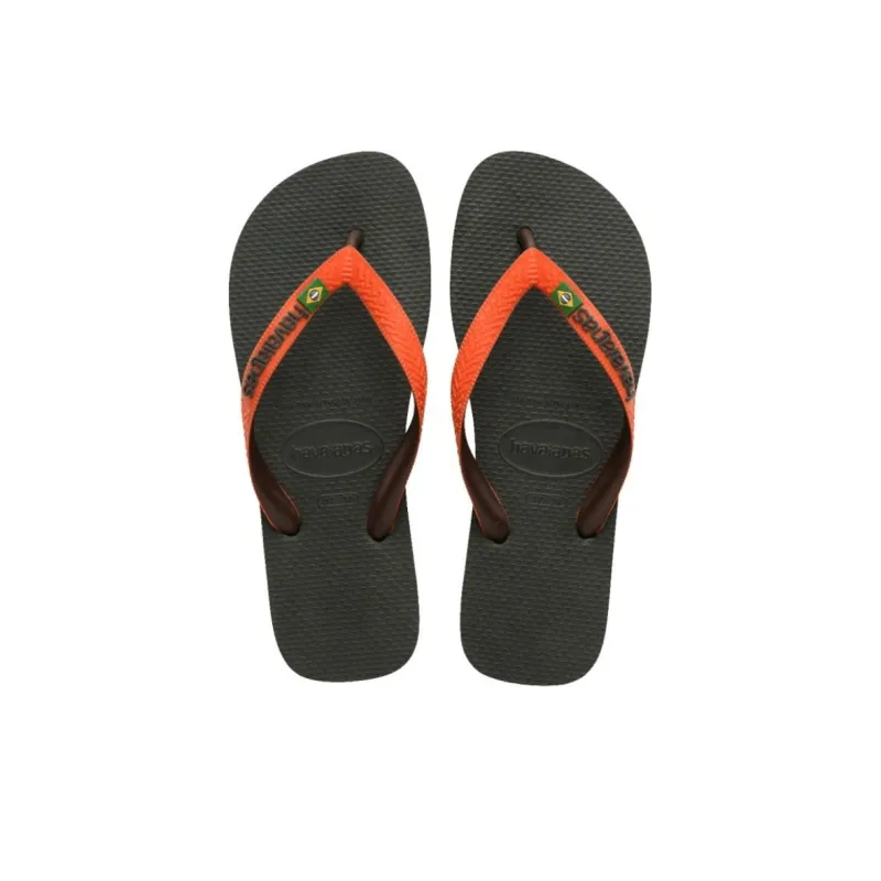Havaianas Brasil Mi Rubber Sole Slip Resistant Flip Flops Women's Olive Green-4