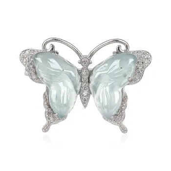 Cuiya Golden Building Glutinous Jade Jadeite Brooches Women's