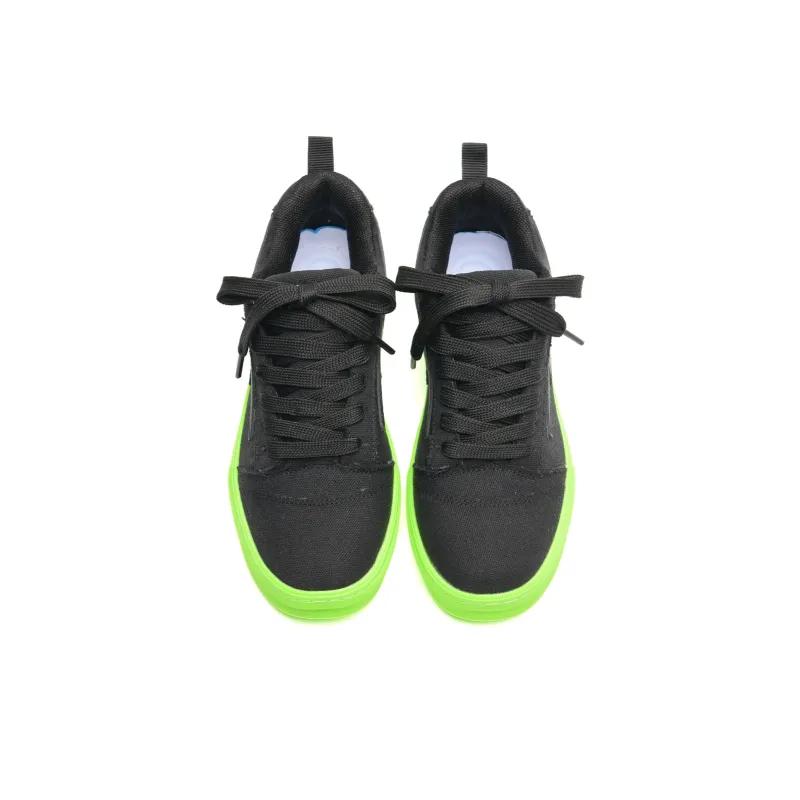 Circle Small Coverage, Cushioning, Abrasion Resistant, Lightweight Low Top Skateboard Shoes Unisex Black Green-2