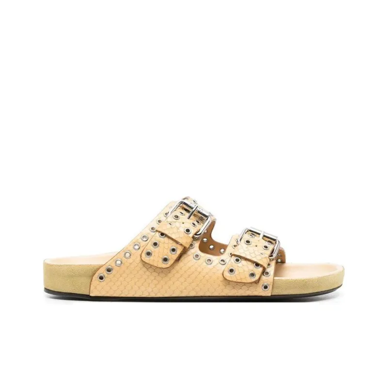 ISABEL MARANT Lennyo Snake-effect Leather Sandals-1