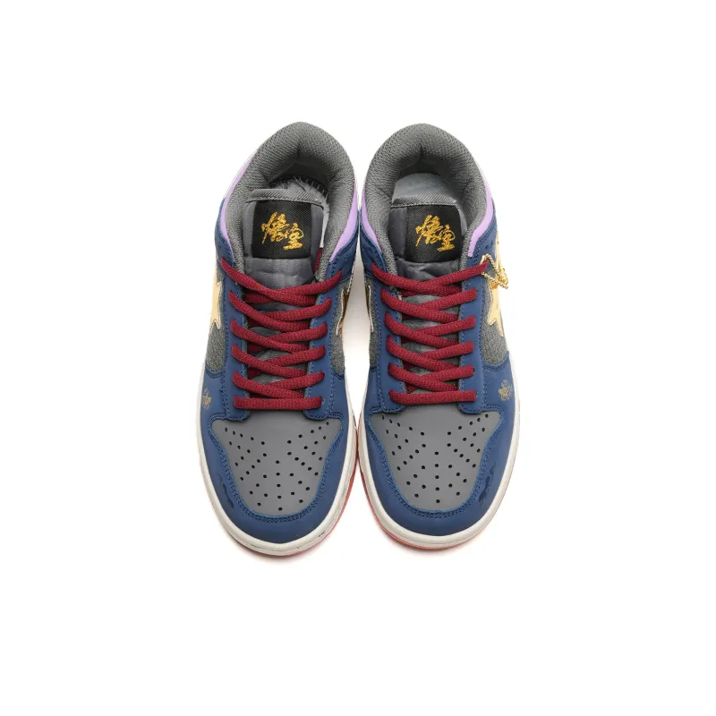 7 SEVFUN Slip Resistant Low Top Skateboard Shoes Unisex Wukong Blue-55