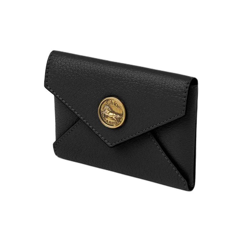 Chloe Grain Goatskin Card Holder Women's Black-1