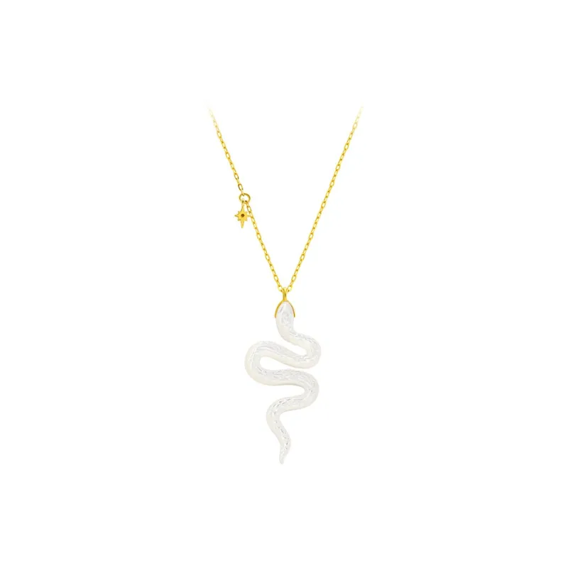 CHOW TAI FOOK White Shell Good Luck Necklace Women's-1