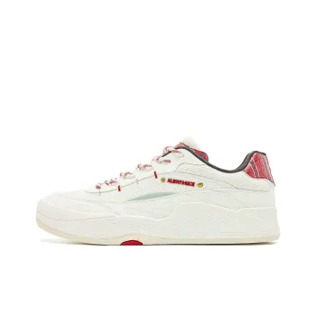 QIAODAN Sunrise Skateboard Shoes Men Low Top White Red