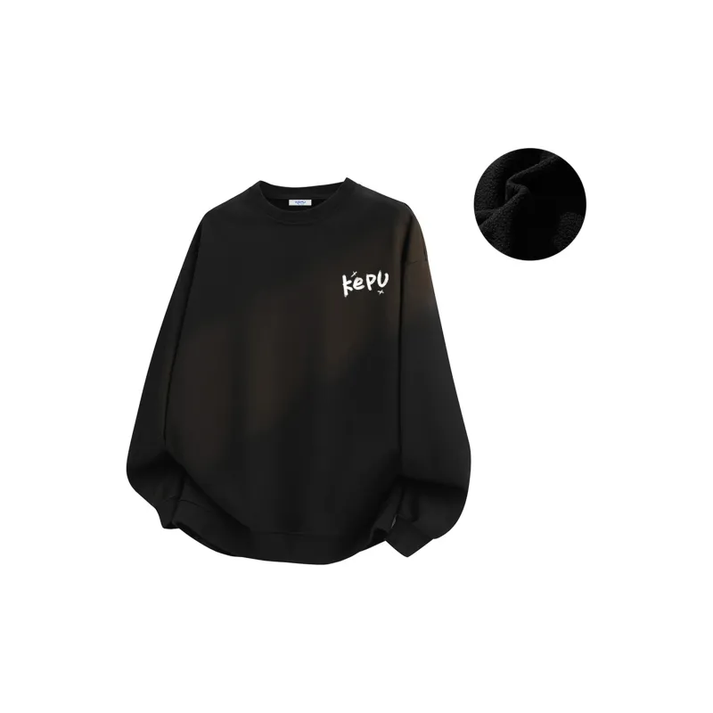 Kepu Fleece Lined Crew Neck Sweatshirt Unisex-18