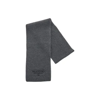 Valentino Garavani Logo Embroidered Knitted Scarf