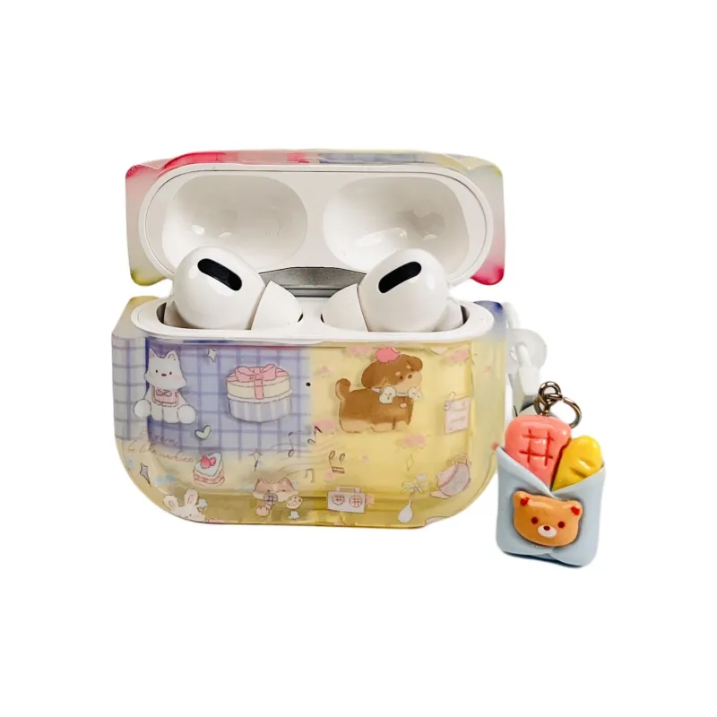 Sopi Compatibility With Apple AirPods 4/2/3/4th Generation/AirPods Pro/Pro 2 TPU Multicolor Cake Puppy Headphone Cases-3