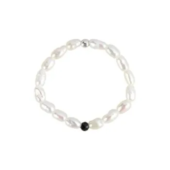 JUDY AND PAUL Freshwater Pearl 925 Sterling Silver Spinel Rings Women's White