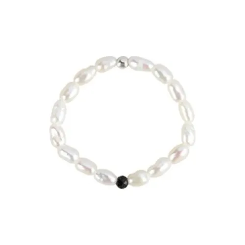 JUDY AND PAUL Freshwater Pearl 925 Sterling Silver Spinel Rings Women's White