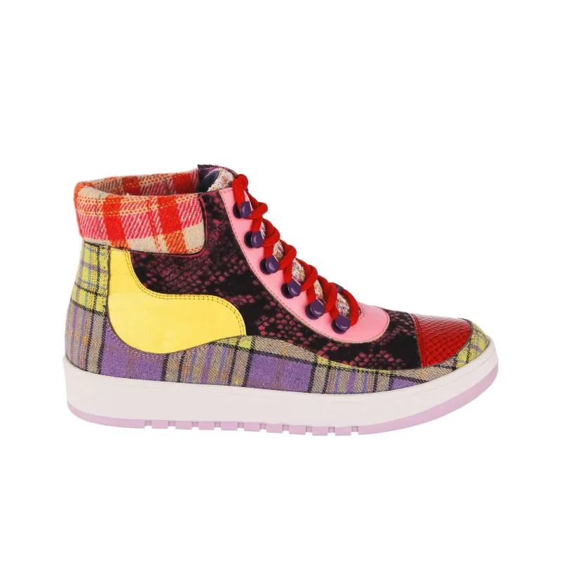IRREGULAR CHOICE Stoney Beach Slip-Resistant High-Top Skateboard Shoes Women's Fuchsia-1