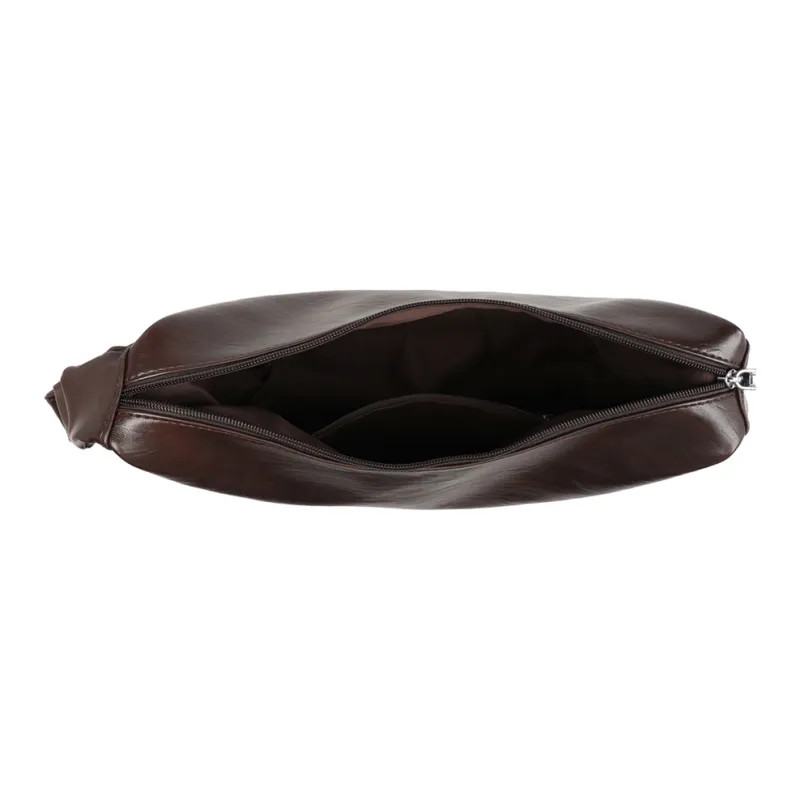 PT'SON Synthetic Leather Underarm Shoulder Bag Regular Women's Coffee/Black-6