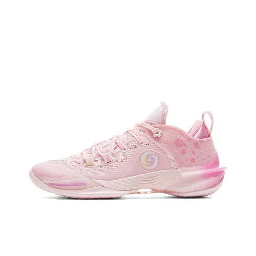 PEAK Basketball Shoes Men Low Top Bright Pink Red