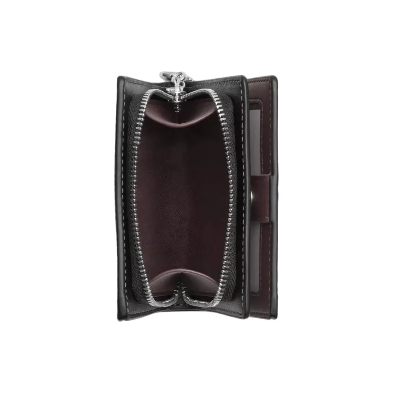 COACH Snap Wallet Coated Canvas Wallet Mini Women's Black-2