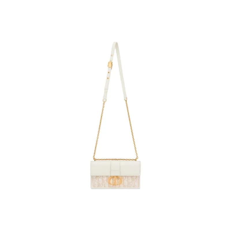 DIOR 30 Montaigne Cotton Shoulder Bag, Crossbody Bag Women's Milk White-1