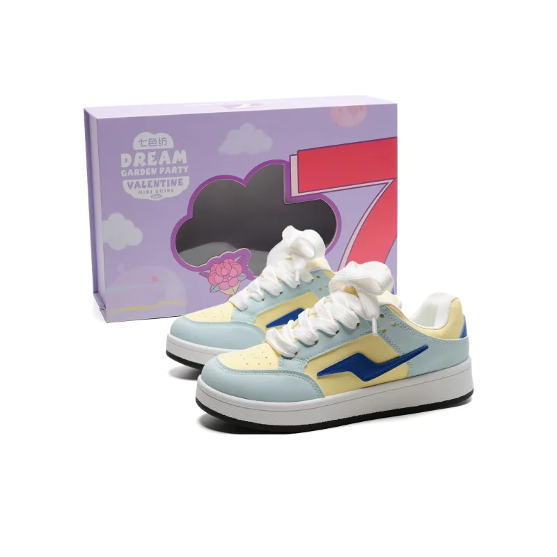 7 SEVFUN Low Top Skateboard Shoes Unisex Blue Yellow-1
